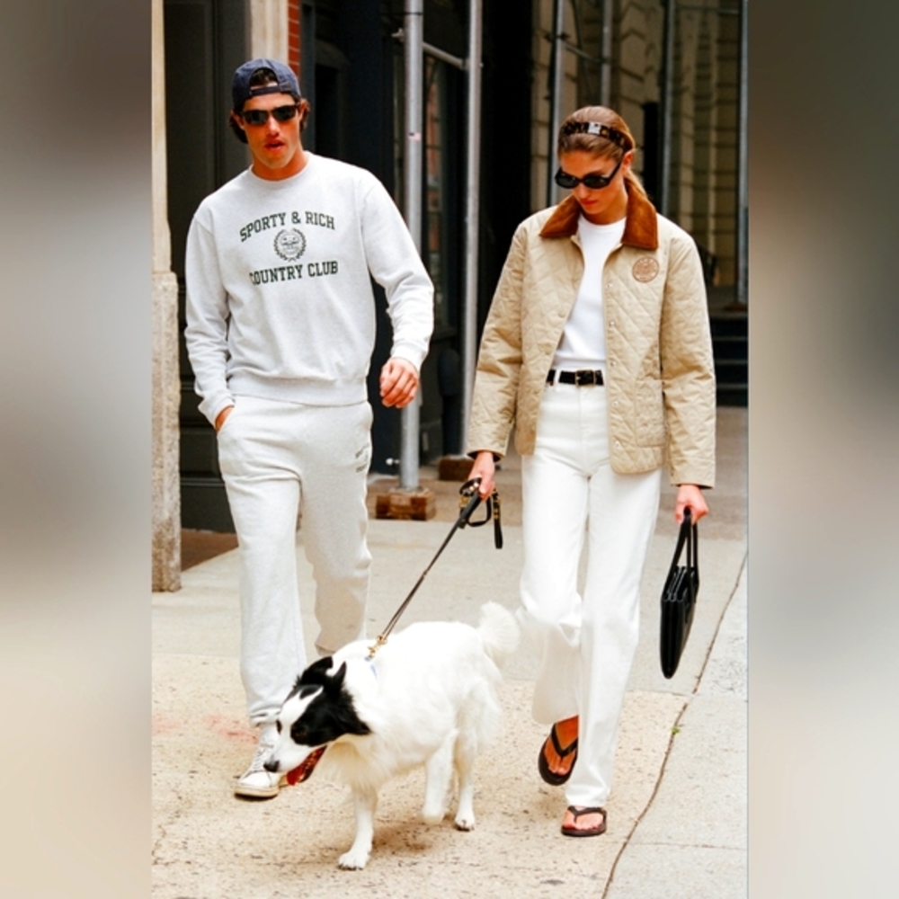 Sporty & Rich Logo-embroidered Diamond-quilted Jacket / Connecticut Crest Quilte